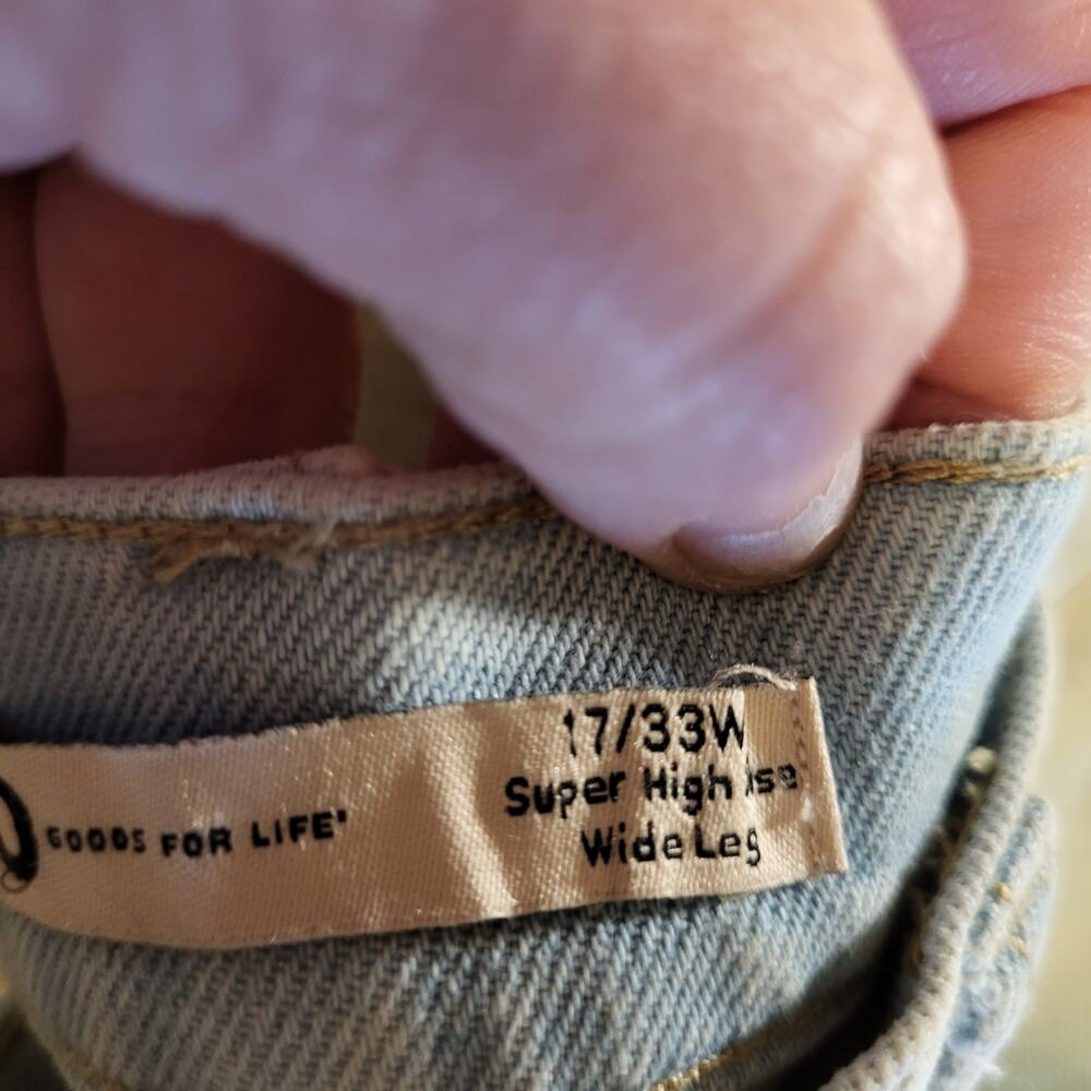 So Goods For Life High Rise Wide Leg Jeans Super Light Wash 17/33W - Picture 9 of 14